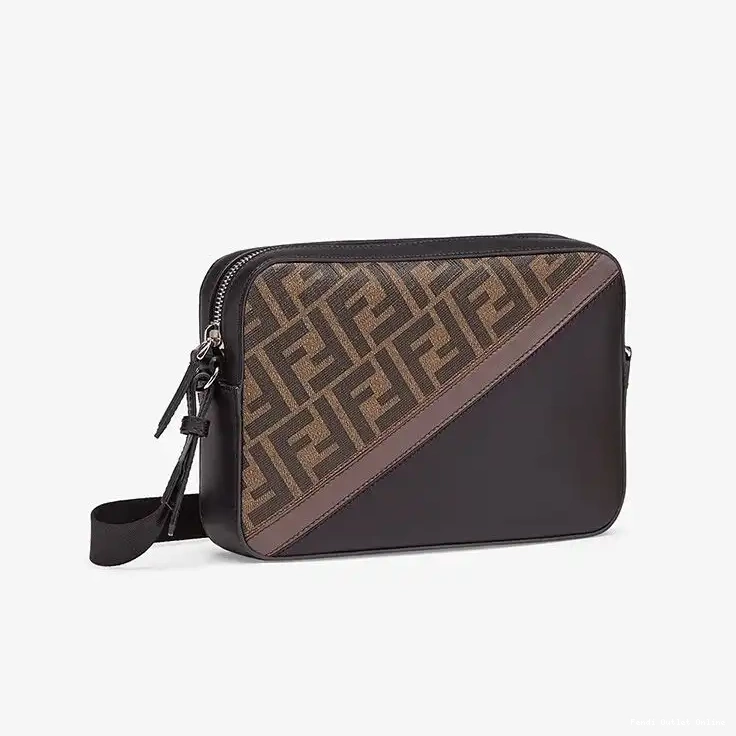 Cheap Fabric Brown Motif Camera In Compact Case FF Coffee Fendi 0613